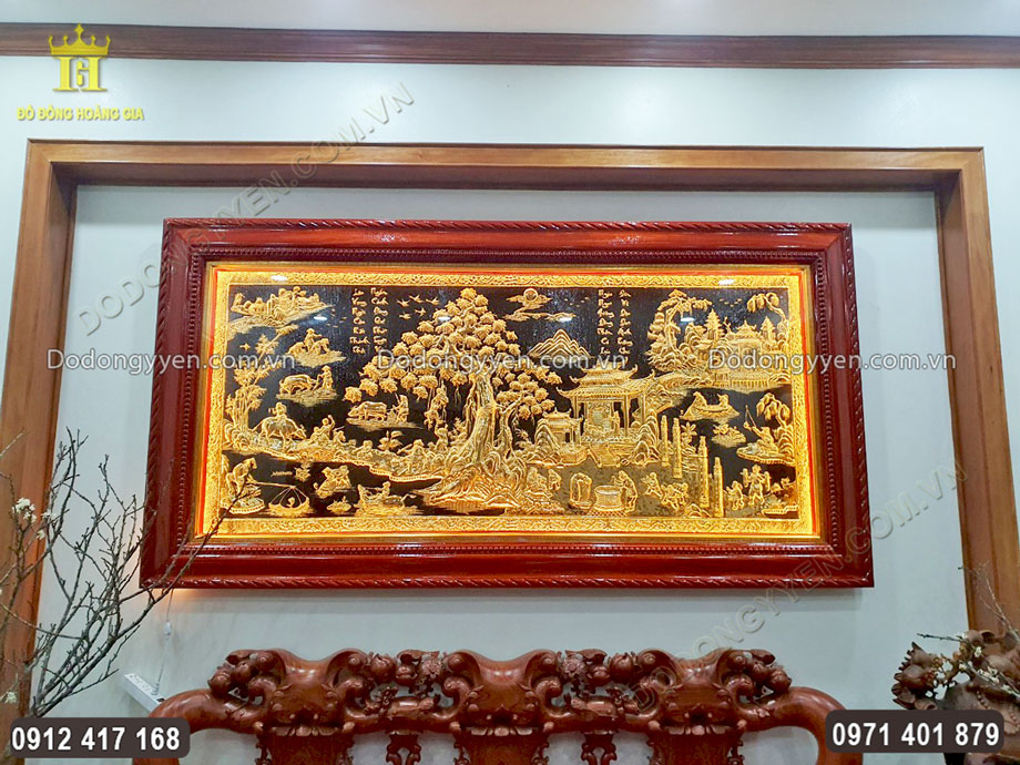 Treo tranh đồng qu&ecirc; tại ph&ograve;ng kh&aacute;ch, ph&ograve;ng l&agrave;m việc sang trọng